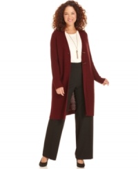 Cozy up to NY Collection's toggle-front plus size cardigan-- it's a must-have for falling temps.