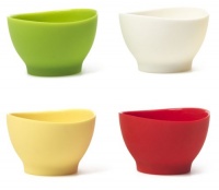 iSi Basics Flexible Silicone Pinch Bowl, Set Of 4, 1 Each, Red, White, Wasabi, Yellow