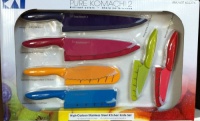 Pure Komachi 2 High Carbon Stainless Steel Kitchen 12 Piece Knife Set (6 razor-sharp knives + 6 color matched sheaths)