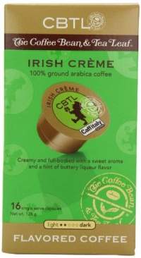 CBTL Irish Crème Coffee Capsules By The Coffee Bean & Tea Leaf, 16-Count Box