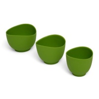 iSi Basics Flexible Silicone Mixing Bowls, Set of 3, 1 QT, 1.5 QT, 2 QT, Wasabi