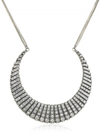 LYRALOVESTAR by crystal streets Eclipse Evening Safiya Silver Oxidized Plated Swarovski Crystal Pave Necklace