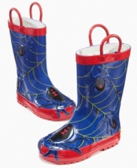 He can gear up for fun outdoor play when he pulls on these spider boots from Western Chief. Perfect for keeping toes cozy and dry.