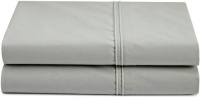 Calvin Klein Home Solid Percale Double Row Cord King Pair Pillowcases, Pale Gray