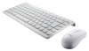 Perixx PERIDUO-707W PLUS, Wireless Mini Keyboard and Mouse Combo - Piano White - 12.60x5.55x0.98 Dimension - Nano Receiver - On/Off Switch - Brand Batteries Included - 128 Bit AES Encryption - US English Layout