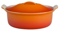 Le Creuset Heritage Enameled Cast-Iron 2-1/2-Quart Oval Cocotte, Flame