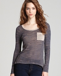 Playful stripes on this Vintage Havana sweater are a welcome twist to this closet staple.