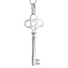 Bling Jewelry 925 Sterling Silver Crown Key Pendant Necklace 18in