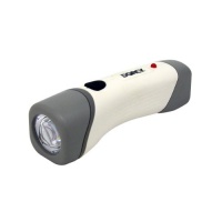 Dorcy 41-1045 Rechargeable LED Flashlight with 3-Way Switch and Built-In AC Adapter, 12-Lumens, White Finish