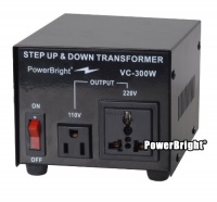 Power Bright VC300W Voltage Transformer 300 Watt Step Up/Down converter  110/120 Volt - 220/240 Volt