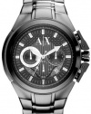 Armani Exchange Men's AX1181 Silver Stainless-Steel Quartz Watch with Black Dial