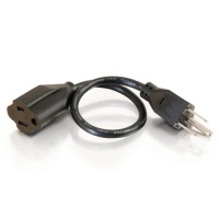 C2G / Cables to Go 03137 18 AWG Outlet Saver Power Extension Cord NEMA 5-15R to NEMA 5-15P (1 Foot/0.30 Meters) Black