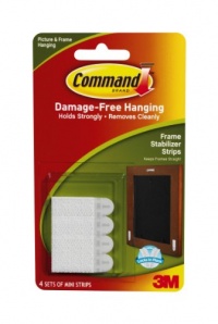 Command Frame Stabilizer Strips, White, 4-Strip