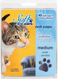 Feline Soft Claws Cat Nail Caps Take-Home Kit, Medium, Purple