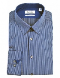 Calvin Klein STEEL Slim Fit Non Iron Striped Dress Shirt