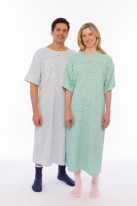 Cozy Designer Hospital Tie Gown (Blue) (1 ea.)