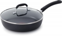 T-fal E9389764 Professional Nonstick Oven Safe Dishwasher Safe 10-Inch Fry Pan / Saute Pan Cookware with Glass Lid, Black