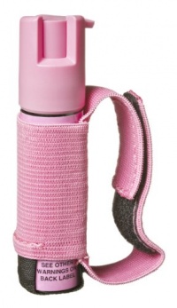 SABRE RED Police Strength Pepper Spray - Runner Model with Pink Hand Strap & 35 shots, 5Xs more than competition for max protection!