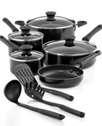 Instant kitchen! One set includes everything you need to prep your favorite meals with ease & confidence. Each smart piece is crafted from lightweight aluminum with a nonstick interior that promotes low-fat cooking, heats quickly & evenly and cleans up hassle-free in the dishwasher. Lifetime warranty.