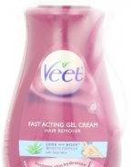 Veet Fast Acting Gel Cream Hair Remover Legs & Body Sensitive Formula, 13.5 Ounce Pump