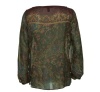 Ralph Lauren Plus Size Burgundy Multi Sheer Paisley Chiffon Blouse Shirt