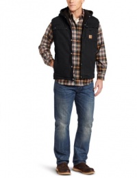 Carhartt Men's Sandstone Hooded Multi Pocket Vest Sherpa Lined