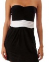 G2 Fashion Square Women's Colorblock Draped Strapless Dress