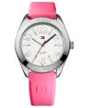 Sport some ladylike style with this silicone watch from Tommy Hilfiger.