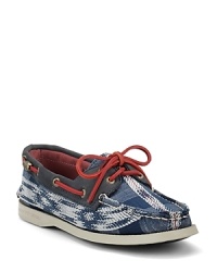 Adopt a laid-back look with this madras printed boat shoe from Sperry Top-Sider.