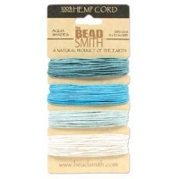 Hemp Twine Bead Cord 1.0mm - Aqua Colors App 30 Feet 42567