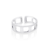 Sterling Silver Toe Ring Cut-off Square, One Size Fits All