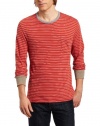 Alternative Men's Clive Pocket Tee, Cinnabar Parallel Stripe, Large