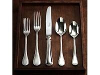 Le Perle stainless flatware features a perfect strand of pearls border on a classic heirloom shape. Small, symmetrical bead details attract light in even the lowest candlelight for an elegant, radiant table. Forged from superior 18/10 stainless steel.