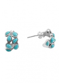 Barse Sterling Silver Turquoise Hoop Earrings