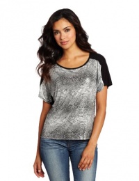 AGB Women's Short Sleeve Print Knit Top