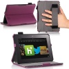 MoKo(TM) Slim-fit Folio Cover Case for Amazon Kindle Fire HD 7 inch Tablet, Purple (with Automatic Wake/Sleep function, Protective Hardback, Built-in Multi-angle Stand, Integrated Elastic Hand Strap)--Lifetime Warranty