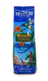 Magnum Exotics Kona Blend Coffee, Whole Bean, 16 Ounce