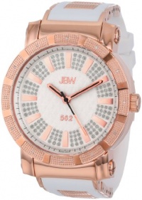 JBW Men's JB-6225-H 562 Pave Dial Diamond White Rubber Watch