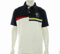 Nautica Sailing Club Men's White Color Block Rugby Shirt