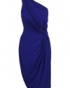 LAUREN Ralph Lauren Womens Stardust Blue One Shoulder Stretch Dress 10