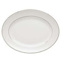 Lenox 811380 Opal Innocence Stripe Oval Platter, 13-Inch, White