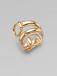 A gorgeous 3-row design with two horsebits in warm 18k pink gold. 18k pink goldWidth, about ½Made in Italy