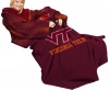 NCAA Virginia Tech Hokies Comfy Throw Blanket with Sleeves, Smoke Design