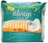 Always Ultra Thin Unscented Pads with Wings, Overnight, 14 Count (Pack of 4)