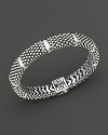 Elegant silver stations on the silver Caviar™ Luxe beaded rope bracelet, designed by Lagos.