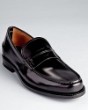 A distinguished loafer in soft Italian leather offers classic refinement and polish to your handsome dressed-up wardrobe.