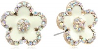 Betsey Johnson Lace Skull Flower Stud Earrings