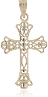 Duragold 14k Yellow Gold Mini Lacy Cross Charm