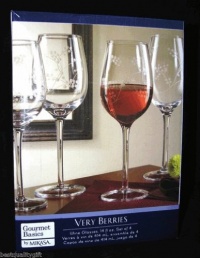 Mikasa Gourmet Basics Very Berries/vine 14oz Wine Glasses Set of 4