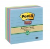 Post-it Recycled Super Sticky Notes, 4 x 4-Inches, Tropic Breeze Collection, Lined, 6-Pads/Pack